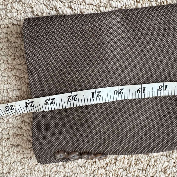 Joseph Abboud Taupe Brown and Black Lightweight Tweed Wool Men's Blazer - Picture 11 of 13